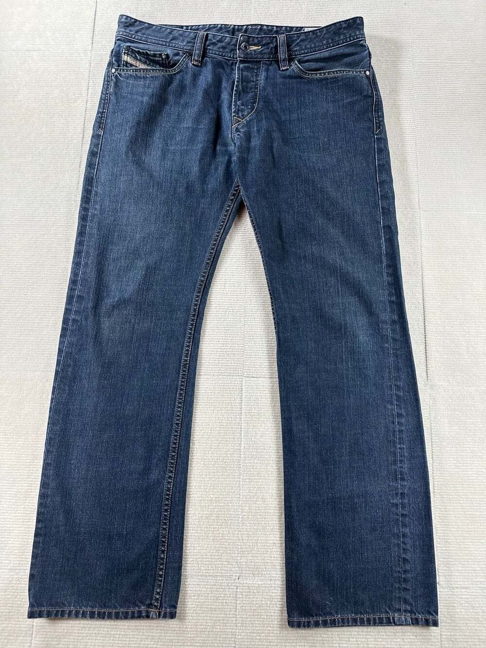 Diesel Viker Regular Straight Leg Dark Wash Button Fly Jeans Size 34x30